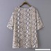 Women's Snake Print Puff Sleeve Chiffon Kimono Cardigan Loose Cover Up Casual Blouse Tops Brown B07MNX5SHD
